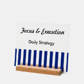 Navy Blue White Stripes Professional Motivational アクリルサイン (傾斜)