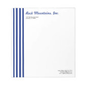 Navy Blue White Stripes Professional Versatile ノートパッド (正面)