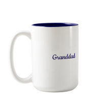 Navy Blue White Two Tone Mug