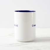 Navy Blue White Two Tone Mug ツートーンマグカップ (中央)