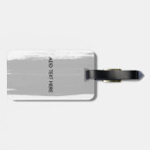 Navy blue white watercolor brushstrokes monogram ラゲッジタグ (裏面横)