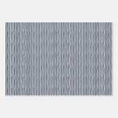Navy Blue & White Wonky Stripes ラッピングペーパーシート (正面)