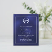 Navy blue white wreath elegant birthday invitation (スタンド正面)