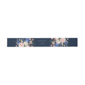 Navy Blue Wildflower Floral Wedding 招待状ベリーバンド (フラット)