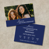 Navy Blue Will You Be My Bridesmaid Proposal Card 招待状