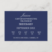 Navy Blue Will You Be My Bridesmaid Proposal Card 招待状 (裏面)
