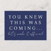 Navy Blue Will You Be My Bridesmaid Proposal Card 招待状 (正面)