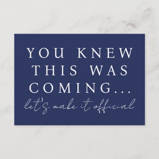 Navy Blue Will You Be My Bridesmaid Proposal Card 招待状 (正面)