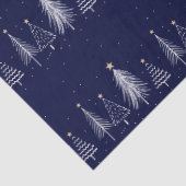 Navy Blue Winter Christmas Pine Trees Star 薄葉紙 (詳細)