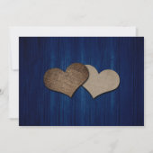 Navy Blue Wood String Lights Sunflower Wedding セーブザデート (裏面)