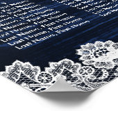 Navy Blue Wood Sunflower Wedding Seating Chart 8 ポスター (角)