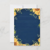 Navy Blue Wood Sunflowers Mason Jar Arch Wedding 出欠カード (裏面)