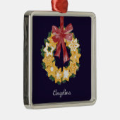 Navy BlueBackgroundとのクリスマスクッキーリース メタルオーナメント (右)