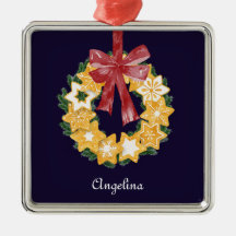 Navy BlueBackgroundとのクリスマスクッキーリース