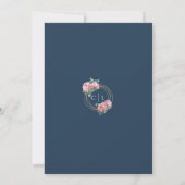 Navy Blush Peony Eucalyptus Wedding 招待状 (裏面)