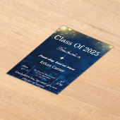 Navy Bokeh Graduation Invitation アクリル招待状 (レイダウン)