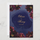 Navy Bordeaux Wedding 招待状 (裏面)