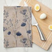 Navy Botanical Wildflower Kitchen Towels キッチンタオル (四つ折り)
