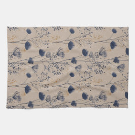 Navy Botanical Wildflower Kitchen Towels キッチンタオル