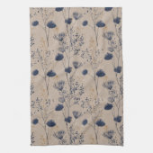 Navy Botanical Wildflower Kitchen Towels キッチンタオル (縦)