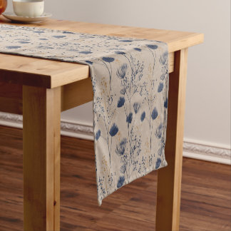 Navy Botanical Wildflower Table Runner ショートテーブルランナー