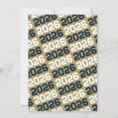 Navy & Bronze卒業写真モダン発表 招待状 (裏面)