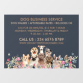 Navy Brown Dog Walker Service Pet Groomer large ウィンドウサイン (シート)