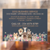 Navy Brown Dog Walker Service Pet Groomer large ウィンドウサイン (シート2)