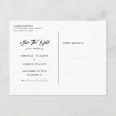 Navy Burgundy Blush Floral Wood Lace Wedding Photo 案内ポストカード (裏面)