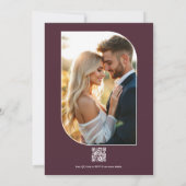 Navy, Burgundy & Gold Floral Wedding 招待状 (裏面)