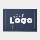 Navy Business Welcome Mat Companyロゴ ドアマット (正面)