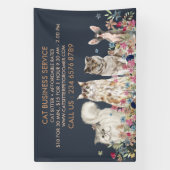 Navy Cat Sitter Pet 横断幕 (縦)