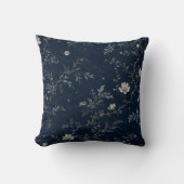 Navy Celestial Midnight Garden Floral Cushion クッション (正面)