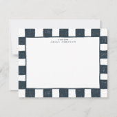 Navy Checker Note Card 招待状 (正面)