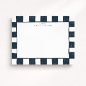 Navy Checker Note Card 招待状