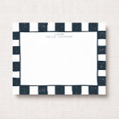 Navy Checker Note Card 招待状