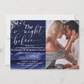 Navy Chic The Night Before Rehassal Dinner Photo 招待状 (正面)