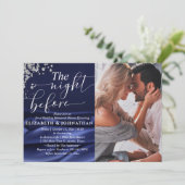 Navy Chic The Night Before Rehassal Dinner Photo 招待状 (スタンド正面)