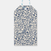 Navy Chinoiserie Floral Wedding Thank You ギフトタグ (裏面)