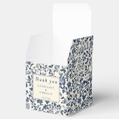 Navy Chinoiserie Floral Wedding Thank You フェイバーボックス (オープン)