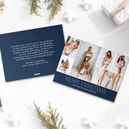 NAVY Christmas Elegant 6 Collage Photo message シーズンカード