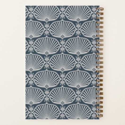 Navy & Cream | Deco Fans Personalized ノートブック (裏面)