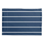 Navy Dark Blue Stripes Pillowcase 枕カバー (裏面)