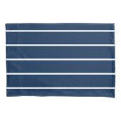 Navy Dark Blue Stripes Pillowcase 枕カバー (正面)