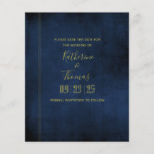 Navy & Data Regal Save The Date Budget Flyer