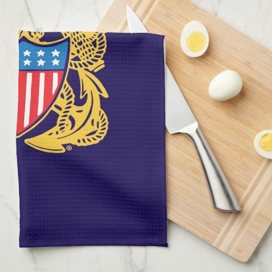 Navy Design キッチンタオル (四つ折り)