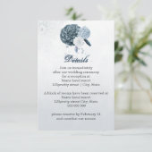 navy dusty blue flowers botanical  details エンクロージャーカード (スタンド正面)