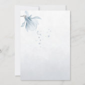 navy dusty blue flowers botanical wedding セーブザデート (裏面)