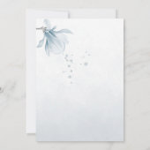 navy dusty blue flowers botanical wedding 招待状 (裏面)