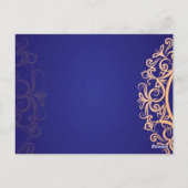 Navy Elegant Blue Muslim wedding Invitation  ポストカード (裏面)